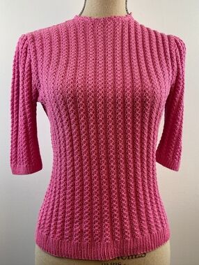 🌼 Vintage handknit sweater in bubblegum pink
